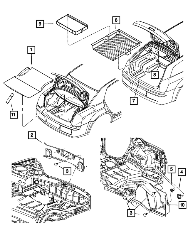 4628932AE - Interior Trim: Luggage Compartment Carpet, Right for Mopar Image