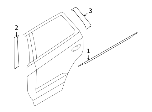 Exterior Trim - Rear Door for 2010 Hyundai Santa Fe #0