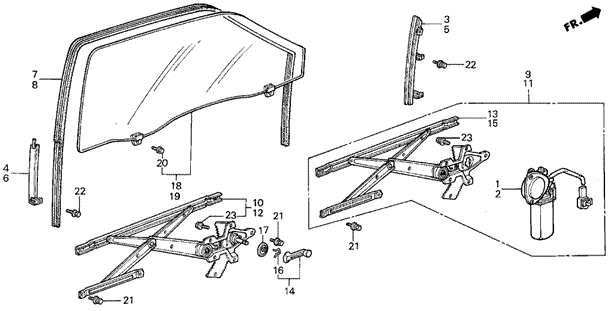 Front Door Window 3DR for 1986 Acura Integra #0