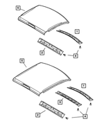 55275801AA - Body Sheet Metal Except Doors: Roof Front Header for Mopar Image
