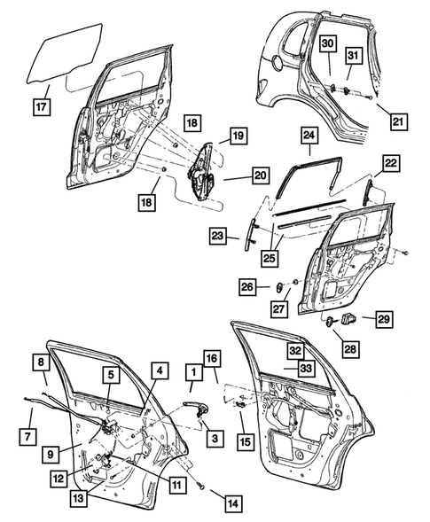 Rear Door for 2002 Chrysler PT Cruiser #0