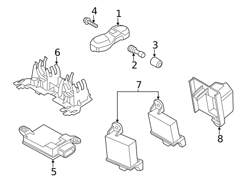 Tire Pressure Monitor Components for 2012 Porsche 911 #0