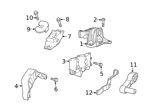 Engine & Trans Mounting for 2019 Fiat 500 #0