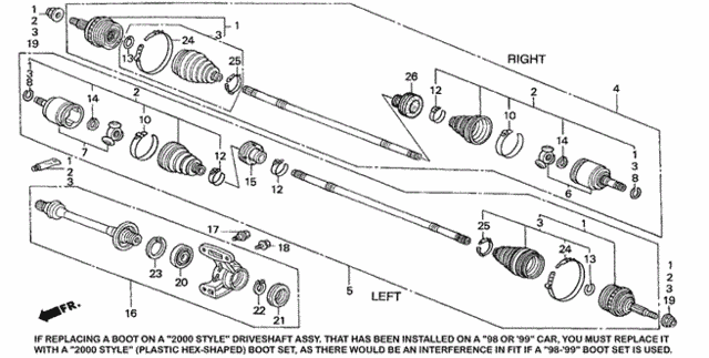 Driveshaft (L4) (3) for 2001 Honda Accord #0