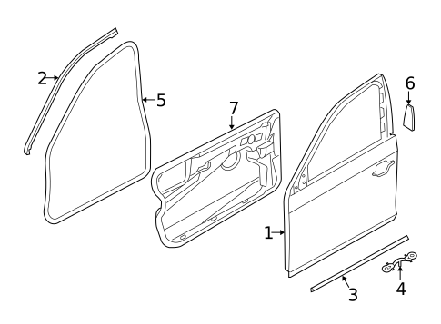 Door & Components for 2008 BMW 535xi #0
