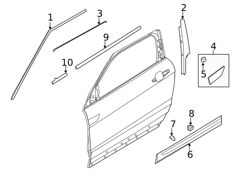 Exterior Trim - Front Door for 2012 Land Rover Range Rover Evoque #1
