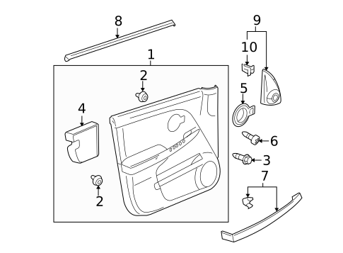 Interior Trim - Front Door for 2006 Pontiac Torrent #0