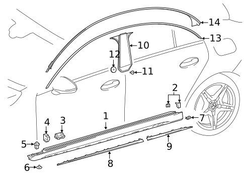 Exterior Trim - Pillars for 2021 Mercedes-Benz CLA250 #0