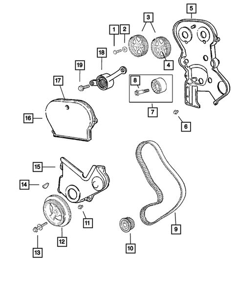 Courroie de distribution et couvercle pour 2007 Chrysler PT Cruiser #1