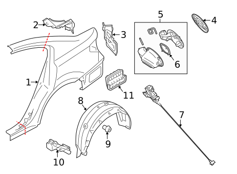 Quarter Panel & Components for 2023 Subaru Legacy #0