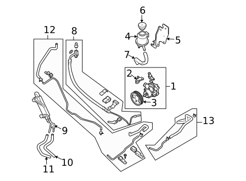 Pump & Hoses for 2009 INFINITI QX56 #0