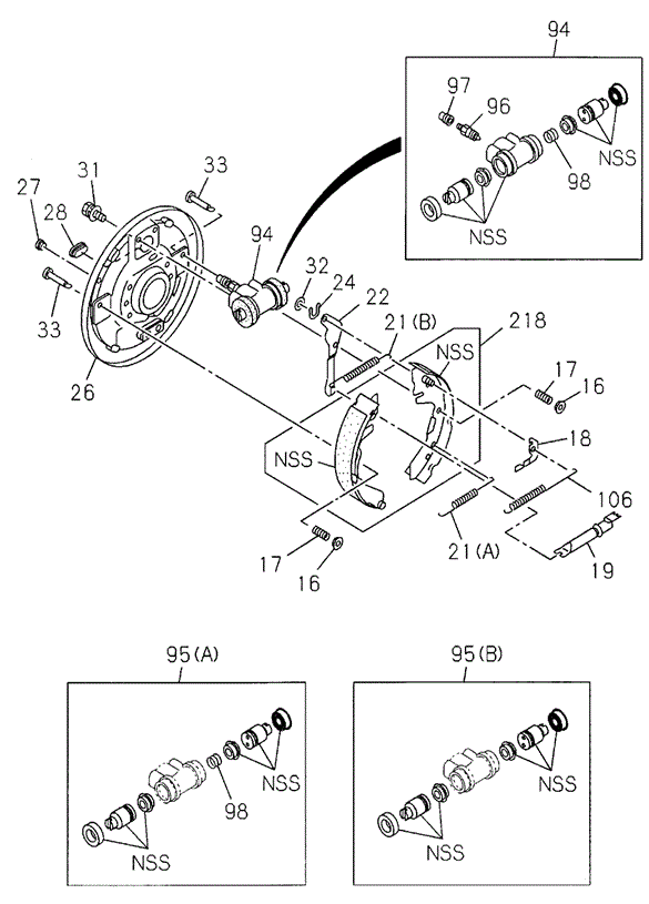 Rear Brake (Drum) for 2000 Honda Passport #0
