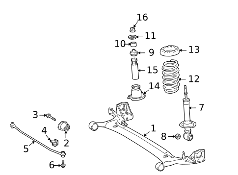 Rear Suspension for 2011 Toyota Corolla #2