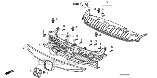 Front Grille (2) for 2011 Honda Civic #0