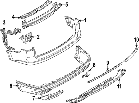 Bumper & Components - Rear for 2025 Volkswagen Atlas Cross Sport #0
