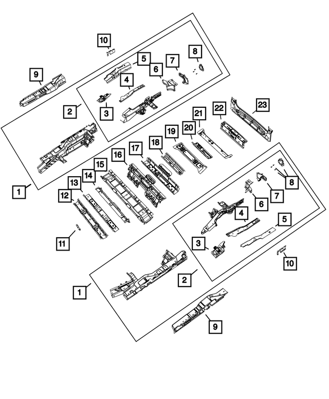68227603AB - Body Sheet Metal Except Doors: Front Seat Retention Crossmember for Mopar Image