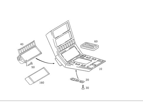 Wood Covering in Housing with Tray for 1993 Mercedes-Benz 600SL #1