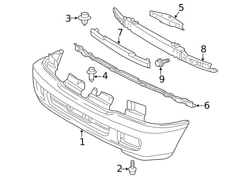 Bumper & Components - Front for 2001 Toyota Land Cruiser #0