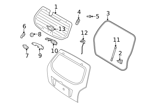 Glass - Lift Gate for 2009 Hyundai Tucson #0