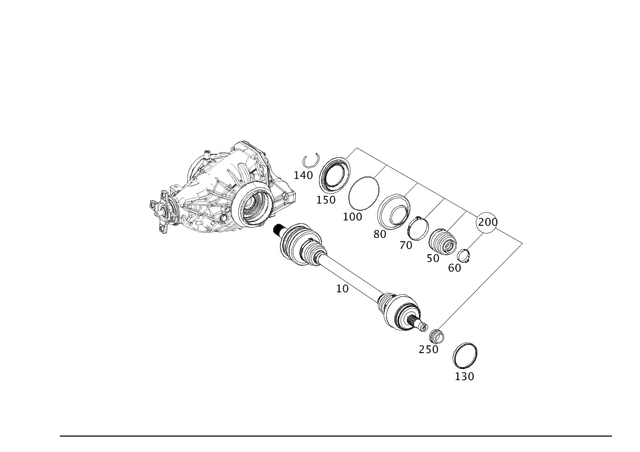 2213504802 - Rear Axle: Drive Shaft for Mercedes-Benz: 300S, CL550, CLS400, CLS550, CLS63 AMG S, E400, E550, E63 AMG, E63 AMG S, GLK350, S350, S400, S500, S550, SL400, SL450 Image image
