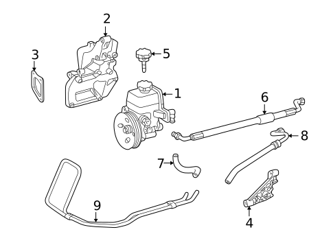 Pump & Hoses for 2001 Mercedes-Benz SLK230 #0