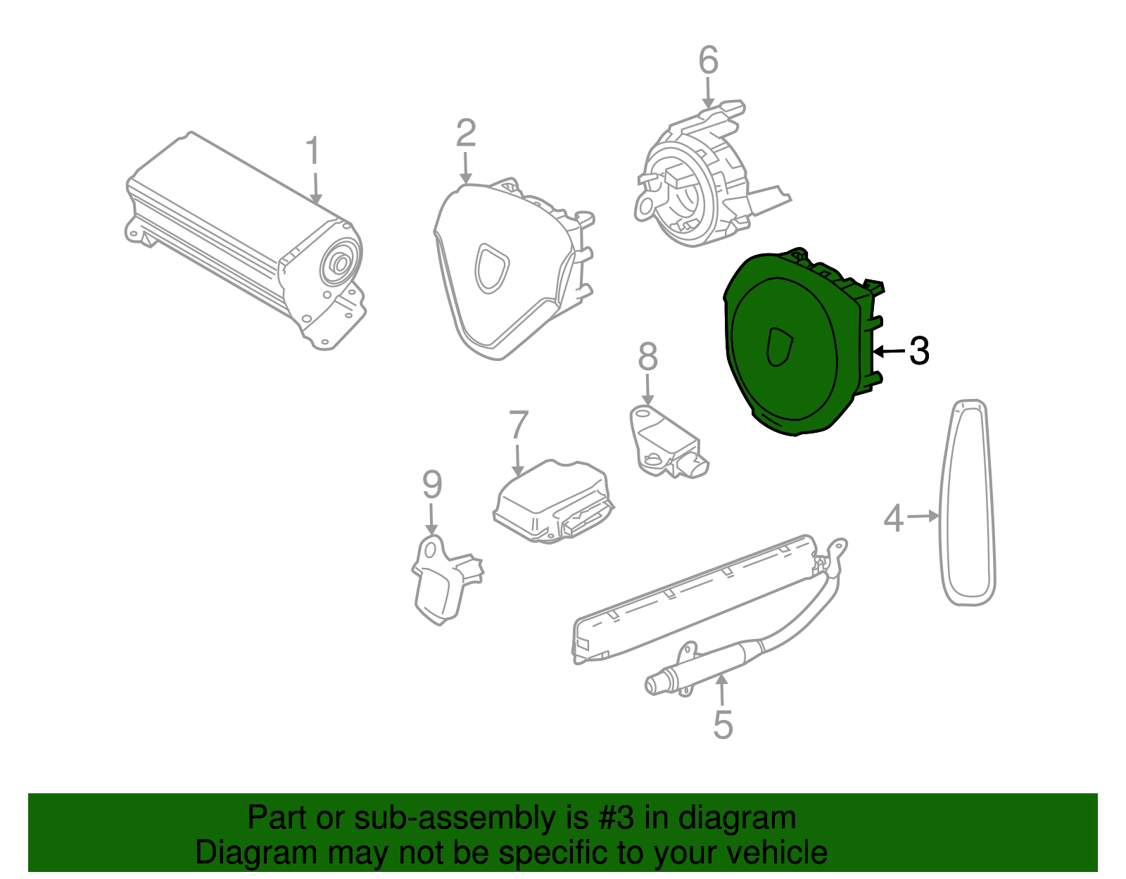 Driver Air Bag - Porsche (997-803-089-32-E24)