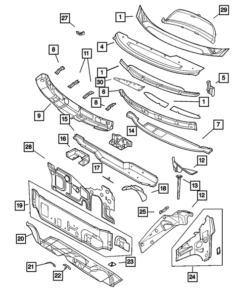 Cowl and Dash Panel for 2003 Dodge Caravan #0