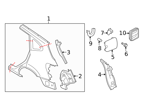Quarter Panel & Components for 2015 Nissan Rogue Select #0