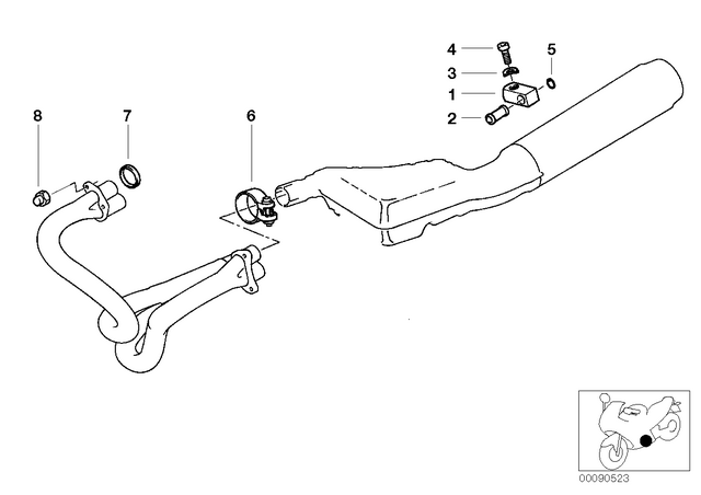 18211340724 - Exhaust System: Bracket Exhaust, Rear Left -  for BMW-Motorrad Image