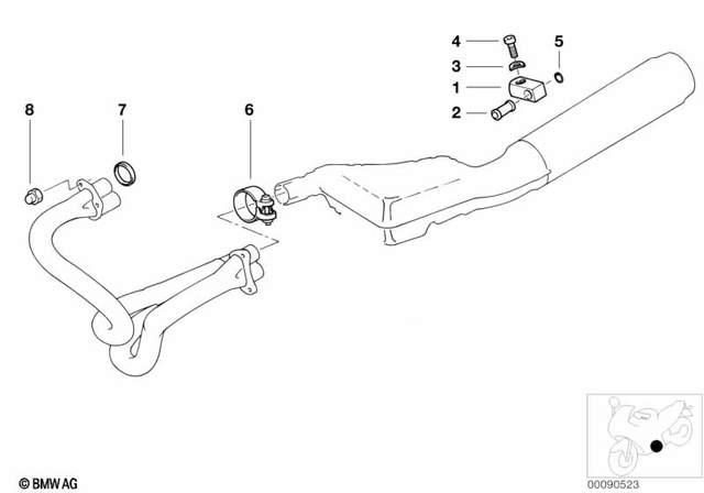 18211340724 - Exhaust System: Bracket Exhaust, Rear Left -  for BMW-Motorrad Image