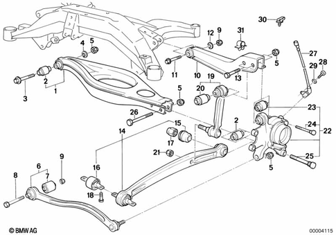Rear Axle with Suspension for 1992 BMW 850Ci #0