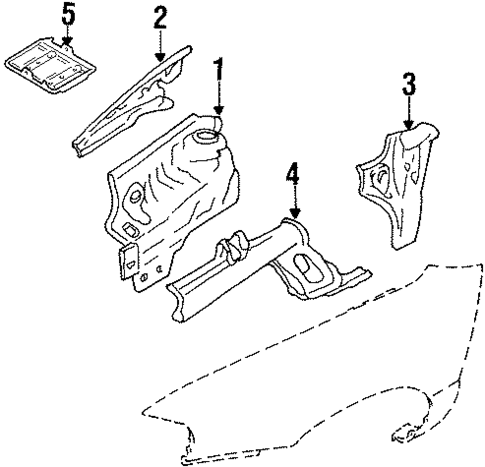 Structural Components & Rails for 1996 Suzuki Esteem #0