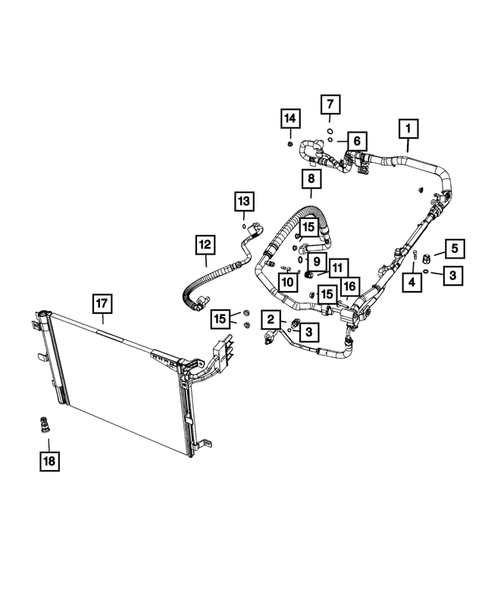 Air Conditioner and Heater Plumbing for 2019 Jeep Wrangler #0