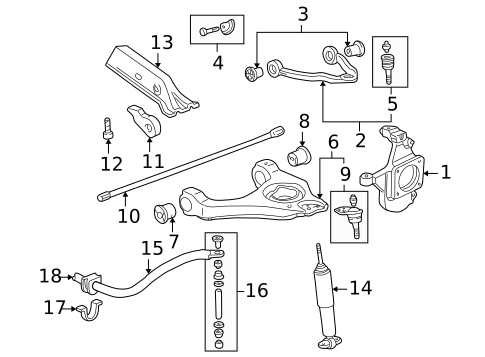 Stabilizer Bar & Components for 2008 Hummer H2 #0