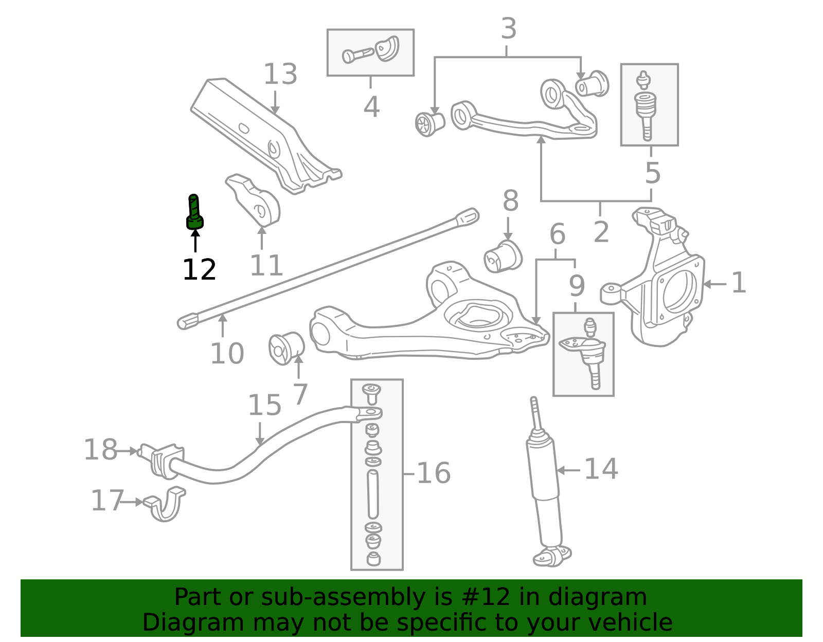 2007-2013 GM 12x1.75x61 Torsion Bar Adjuster Bolt 11612276 GM ...