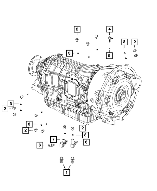 68020019AB - AS66RC; 6-Speed; Automatic Transmission: Transmission Case Plug for Mopar Image image