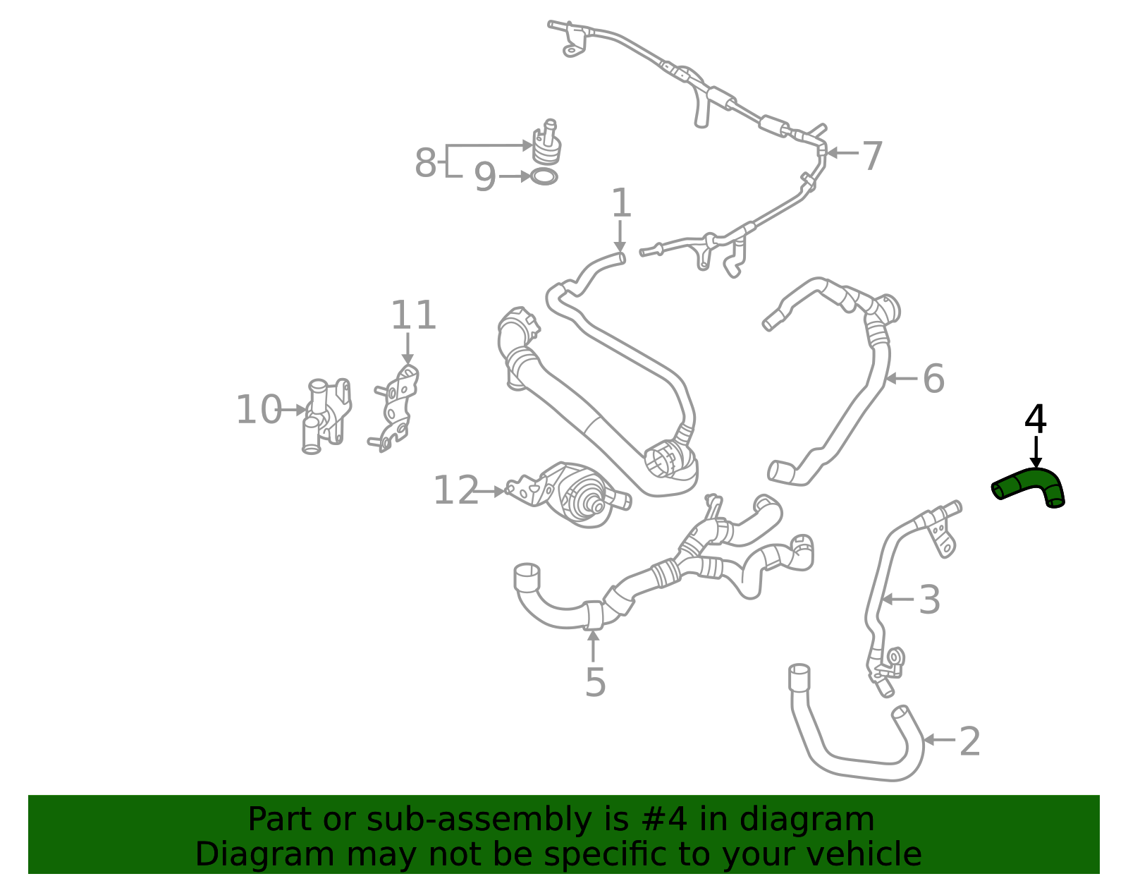 5Q0-121-058-AD - Engine Coolant Hose 2018-2025 Volkswagen | Wolfsburg ...