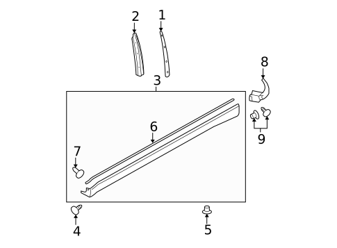 Exterior Trim - Pillars for 2007 Subaru Impreza #0