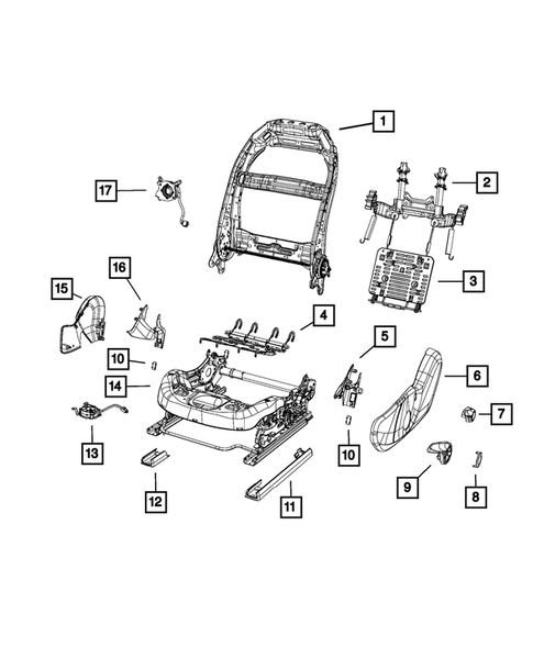 Front Seats - Adjusters, Recliners, Shields and Risers for 2017 Chrysler 200 #1
