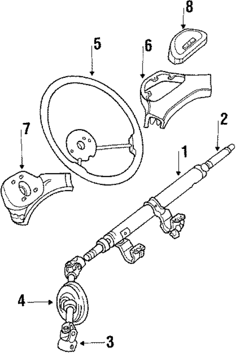 Steering Column & Wheel for 1989 Hyundai Excel #0