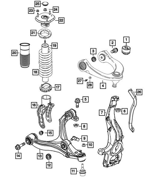 Front Suspension, Strut and Cradle for 2012 Dodge Durango #0