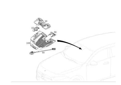 Sensors, Camera and Switch Behind Windshield for 2021 Mercedes-Benz A 35 AMG&reg; #0