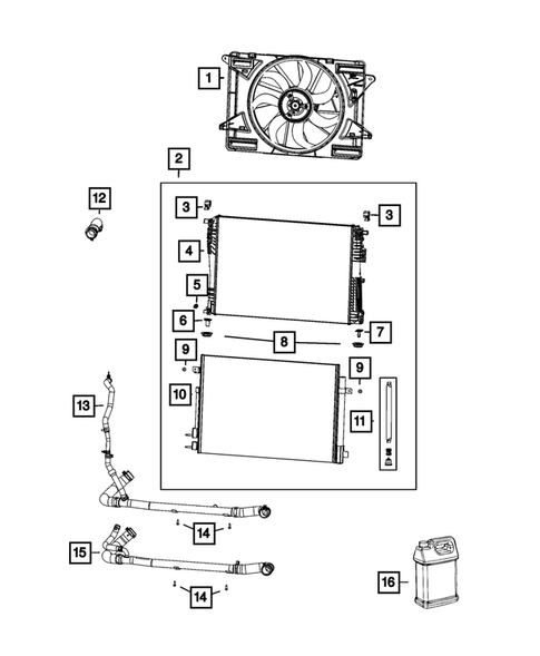 Radiator and Related Parts; Charge Air Cooler for 2017 Chrysler Pacifica #0
