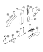 6ZR54HDAAA - Interior Trim: A Pillar Molding, Right for Dodge: Durango Image