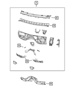 68031074AB - Body Sheet Metal Except Doors: Plenum Panel for Mopar Image