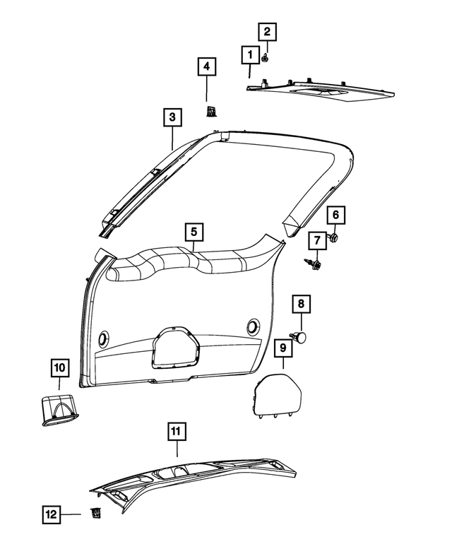 1GT15DX9AC - Interior Trim: Liftgate Molding for Mopar Image