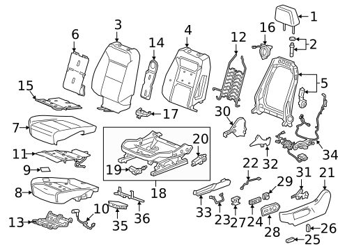 Driver Seat Components for 2024 Chevrolet Traverse Limited #15