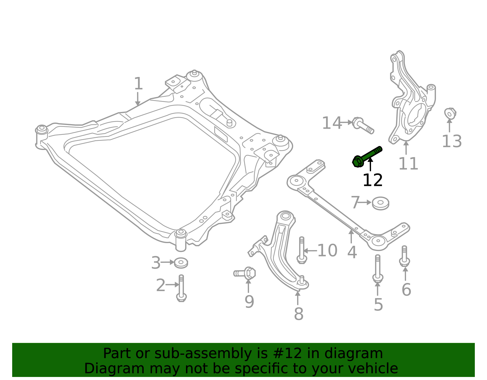 2008-2020 Nissan Knuckle Mount Bolt 40178-JG00B | Parts for Nissans