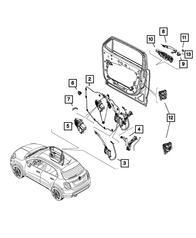 7CB81U00AA - : Door Handle Cap, Left for Mopar Image