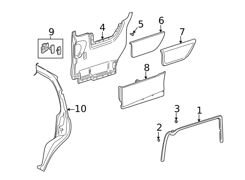 Interior Trim - Side Door for 2004 Pontiac Montana #0